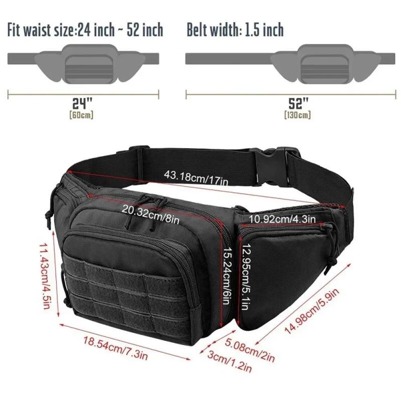 Packs for Men Nylon Shoulder Hiking Tactical Multi-function Waist Pack Fanny Mobile Phone Bag Sports High-capacity Waist Bag