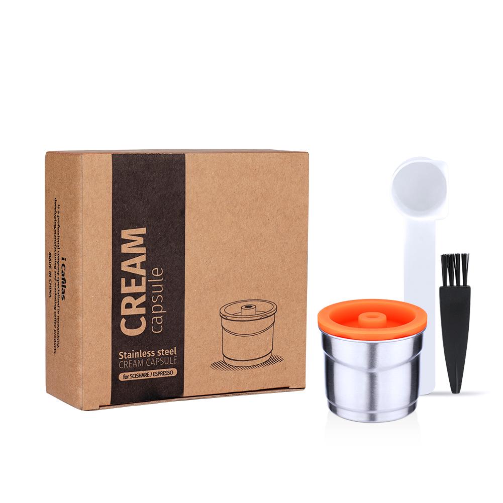 i Cafilas [YI01] Reusable Coffee Capsule Refillable Pods Cafe Cup Dripper Stainless Steel Crema Maker for Illy Machine Illy X7.1,Y3.2,Y5