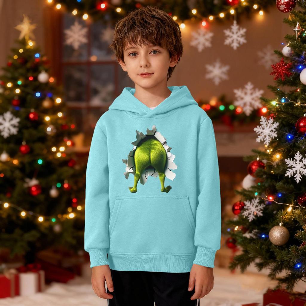 Рождественский свитшот для мальчиков и девочек, уродливая рождественская футболка, свитшот с круглым вырезом, для малышей, с длинным рукавом, пуловер, наряд, топы