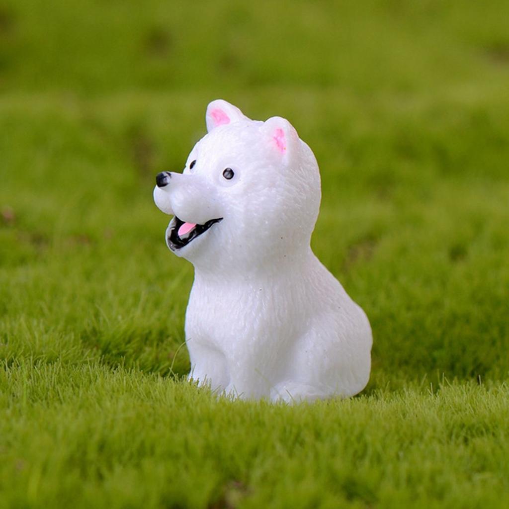 Home Decor Cute Mini Resin Puppy Statue Figurines Cake Decoration Animal Miniature Dog Ornament