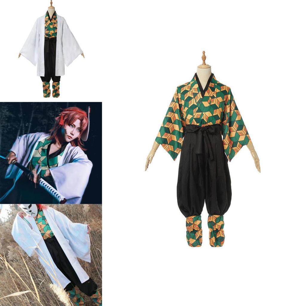 Элегантный костюм для косплея Demon Slayer Kimetsu No Yaiba Сабито Высококачественный полный комплект для вечеринок