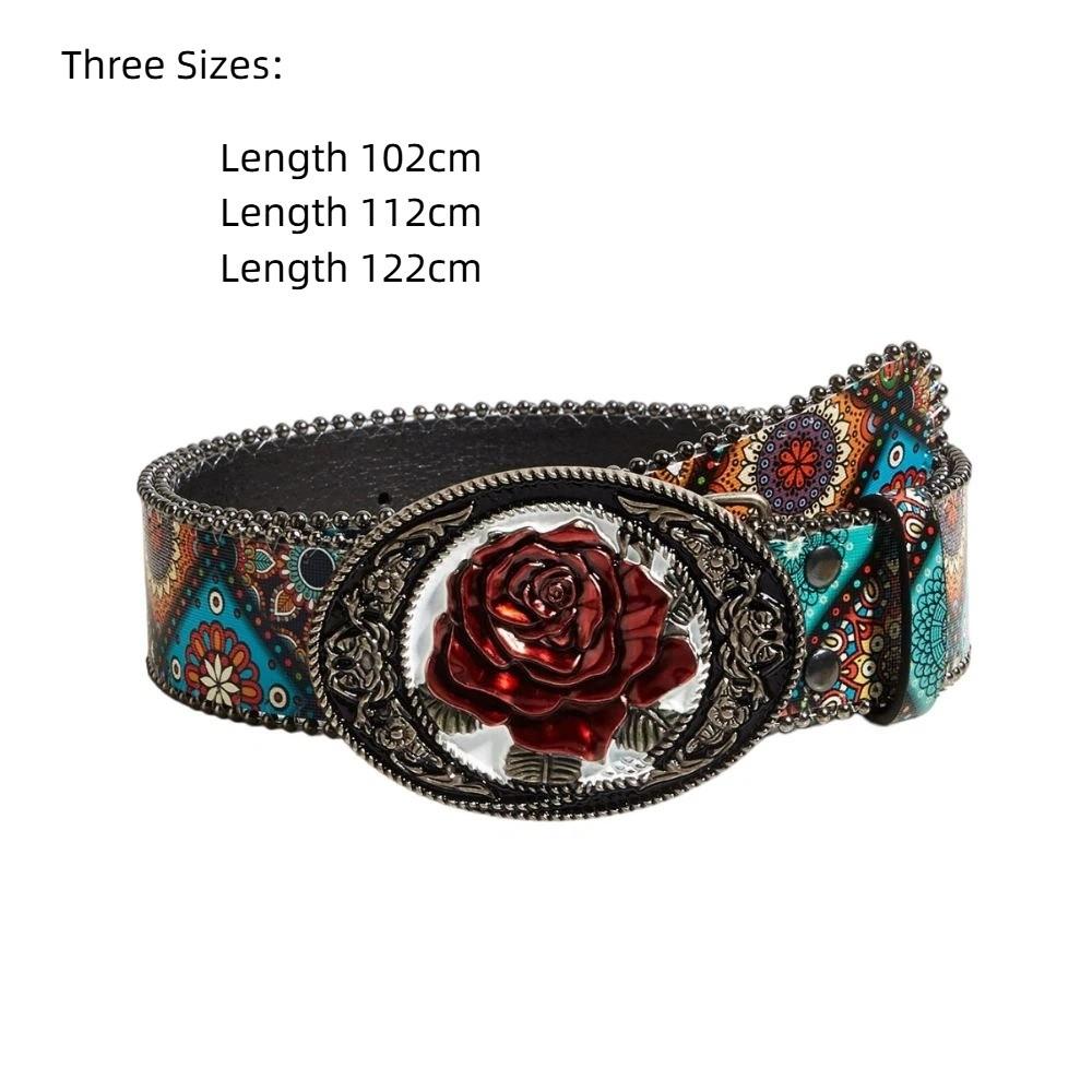 Rivet Design Women's Gothic Belt Rose Belt Buckle Punk Belt Waist Belt Clothing Accessories
