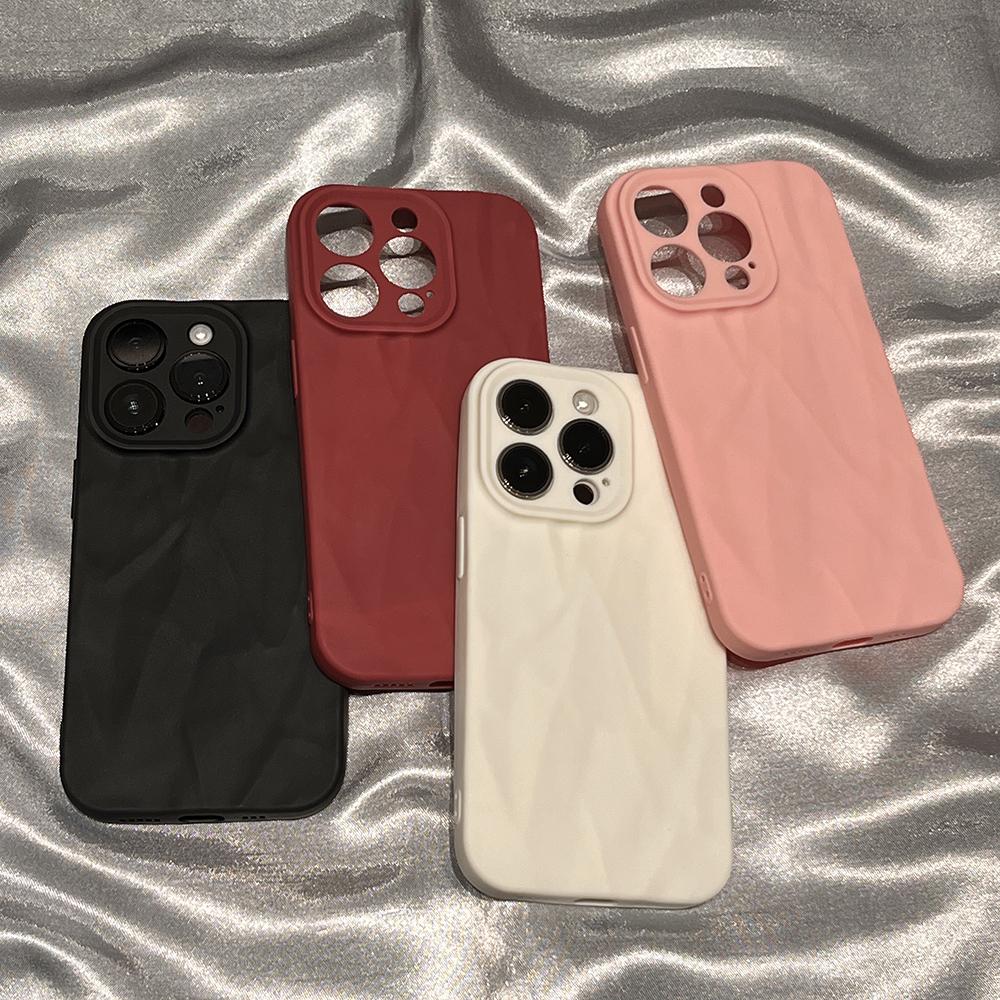Мягкий силиконовый чехол для iPhone 11 12 13 14 15 16 Pro Max X Xs XR Max 7 8 Plus Candy Bumper Fold Pattern Cover