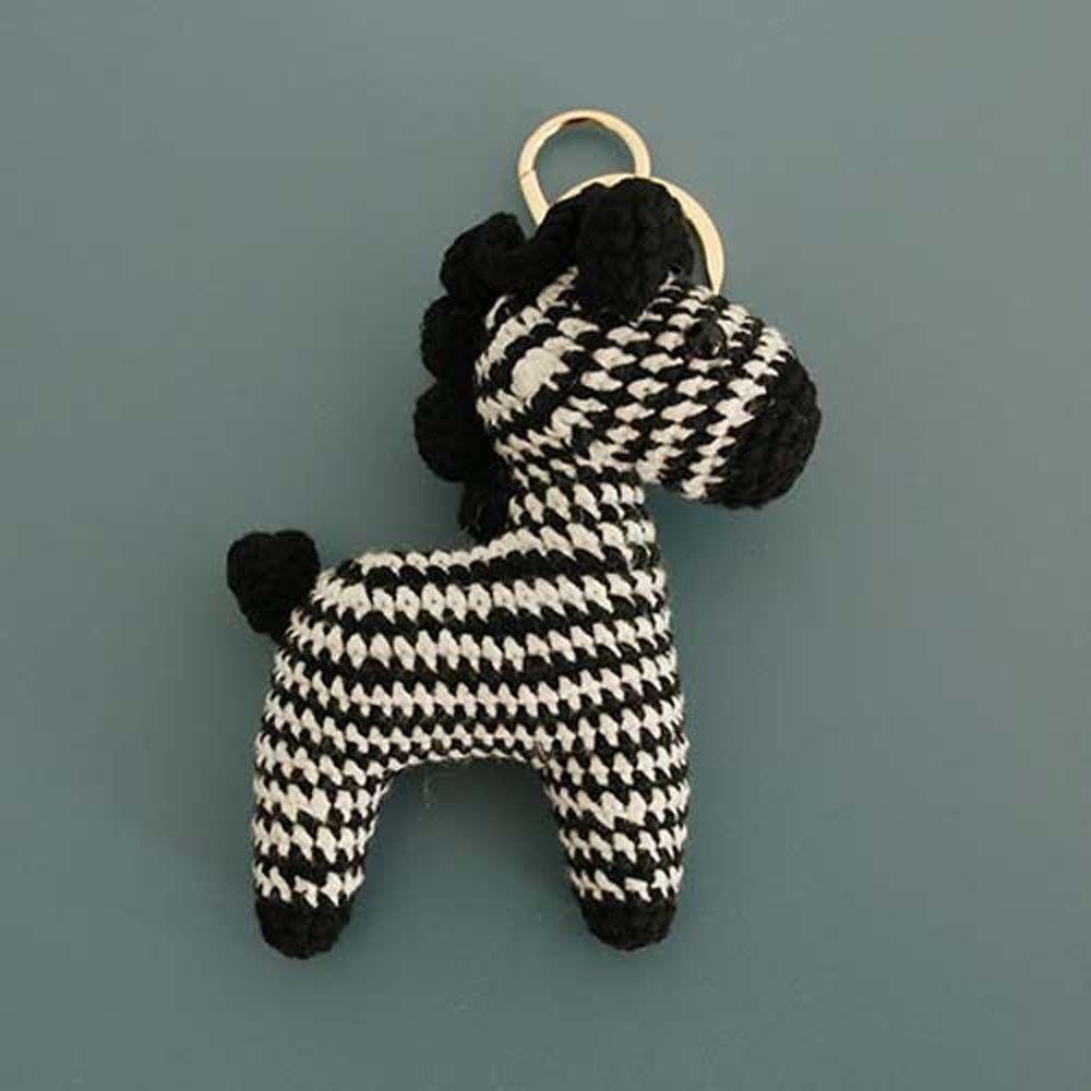 Cartoon Crochet Keyrings Animal Doll Knitted Key Ring Exquisite Horse Pendant Friends Gift