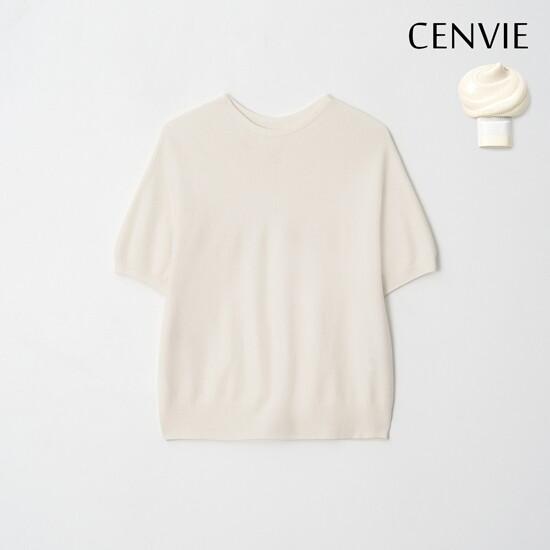 Senbi Round Neck Short Sleeve Knit Bloom  Aircompo 
