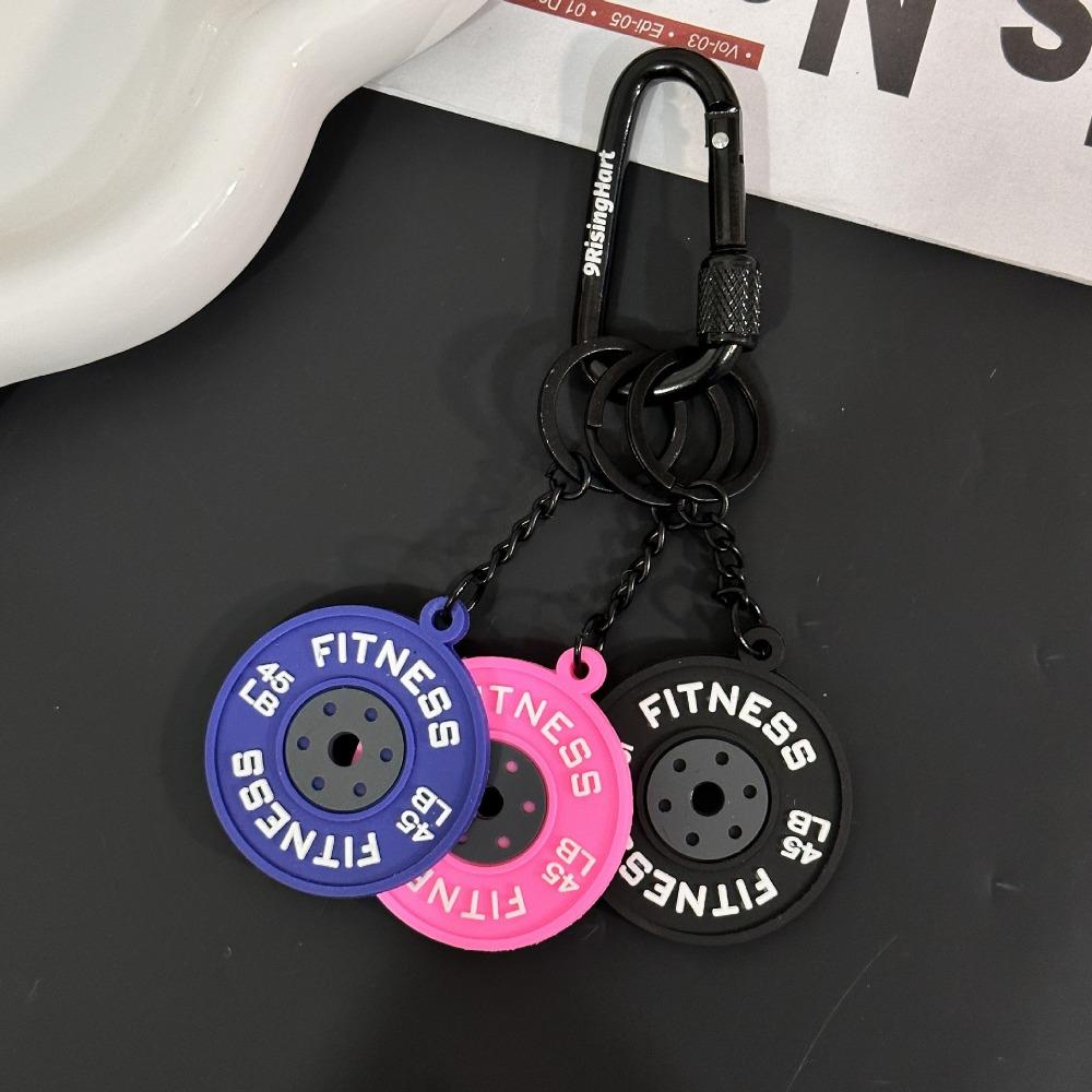with D-shaped Carabiner Barbell Plates Key Chain 3-in-1 Fitness Series Pendant Fitness Prople