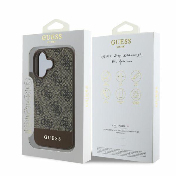 Etui do iPhone 16 Guess Hardcase 4G Brown Stripe