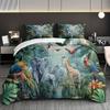 Jungle Animal,Parrot,Elephant,Giraffe Pattern Down Duvet Cover Set - Fashionable Classic Popular Digital Printed Bedding Set