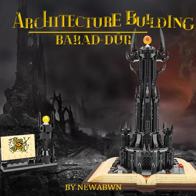 Non-Toxic Creative Black Tower Magic Book Building Blocks Book Expert Ideas Bricks Dark Tower With Lights Assembly Children Toy For Kids Gifts