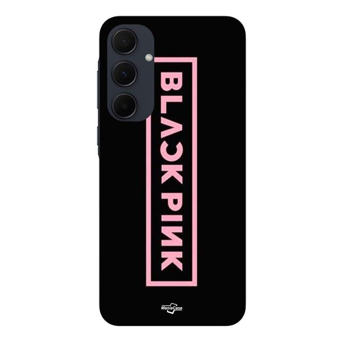 Phone Case - MANIACASE - Samsung Galaxy A55 - Silicone - Black - Blackpink Logo