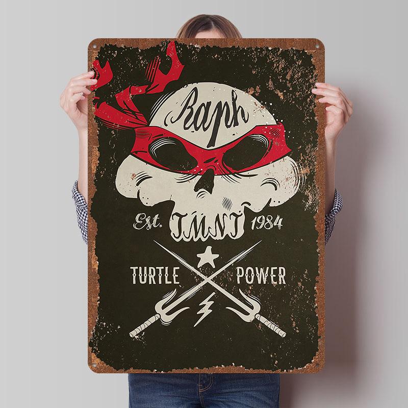 TMNT Tinplate Posters Customizable Wall Art Retro Vintage Metal Tin Signs for Bedroom Decoration Gaming Home Decor Accessories