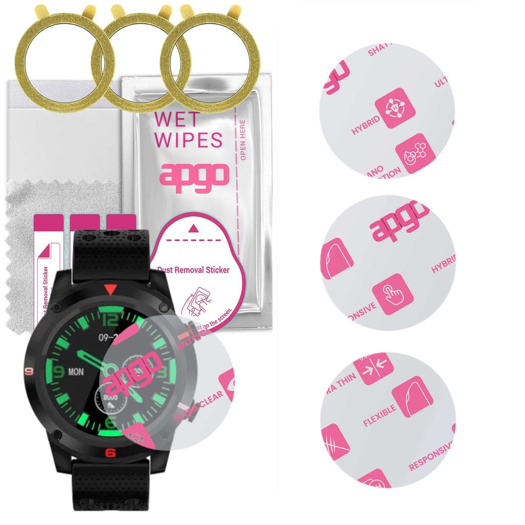 3x Apgo Ultra-Clear Hybrid Protective Glass Compatible with Bemi SCOUT SC1, Flexible Nano Glass, Great Replacement for Tempered Glass, Scratch-resista