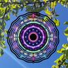 Openwork Round Ring Color Pattern Mandala Wind Chime - Suitable for All Seasons, Metal Material Outdoor Hanging Decor - Versatile Decoration for
