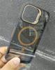 Применимо к iPhone17 противоскользящий край магнитный чехол для мобильного телефона прозрачный Apple 16proMax держатель для линзы 15 противоударный чехол