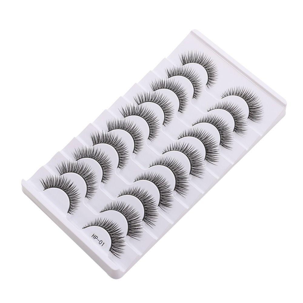 10 Pairs Natural Long False Eyelashes Fluffy Manga Lashes Fake Lashes  Eye Makeup Tool