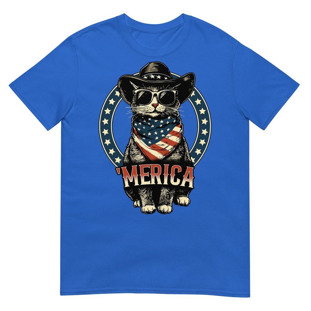 Usa Merica Cat 4th Of July Unisex Unisex Kids Funny Patriotic TShirt