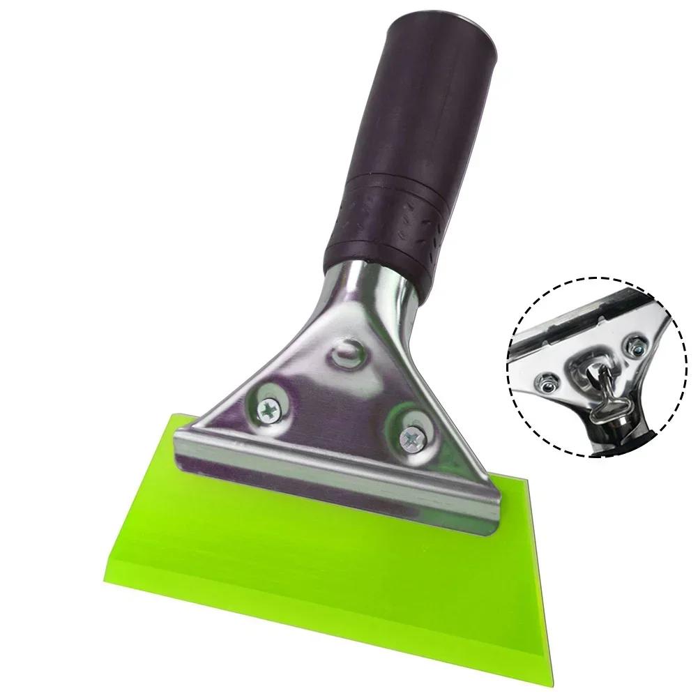 Автомобильный скребок с ручкой из нержавеющей стали, резиновая лопата для снега, скребок для лобового стекла, инструмент для удаления воздушных пузырей с автомобильной пленки