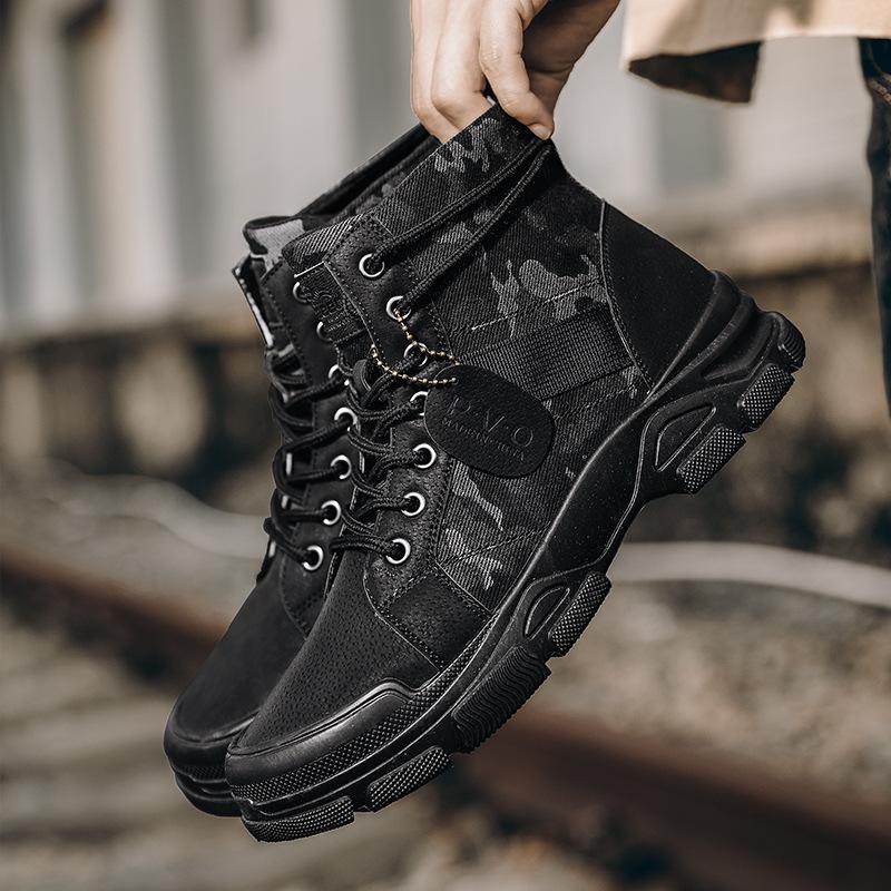 Popular Cotton Boots Winter New Men's Camouflage Warm Piled Thickened Martin Boots High-top Tooling Boots Men's Boots