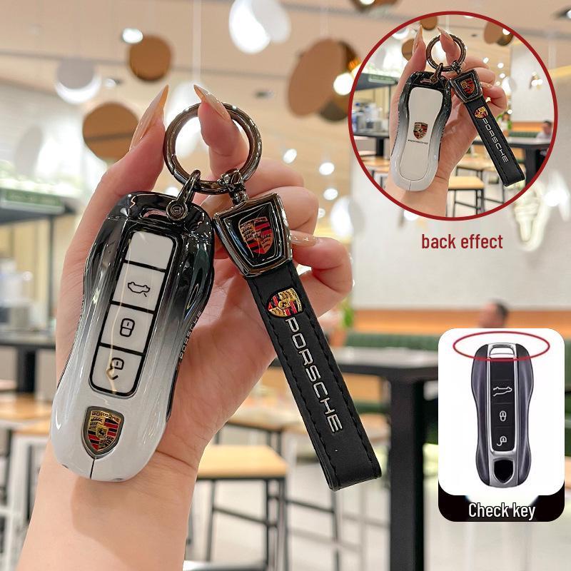 Compatible with Porsche key cases: Cayenne, Panamera, Macan, 911, 718, and Taycan.