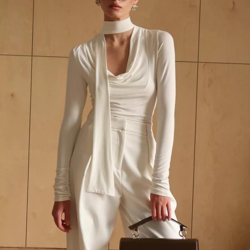 Весенне-осенний уличный топ с длинным рукавом, облегающий, короткий