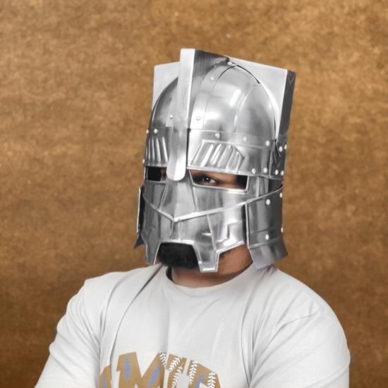 Шлем воина-гнома Мории, средневековые доспехи в стиле ВК для LARP, косплея, рыцарских костюмов и коллекционных экспозиций