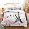 3D Printing Parisian Tower Bedding Romantic Love Down Duvet Covers Pillowcases 2/3pcs Women's Girls' Home Textiles, Gifts