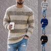 Mens Crew Neck Long Sleeve Chunky Cable Knit Jumper Pullover Sweater Tops