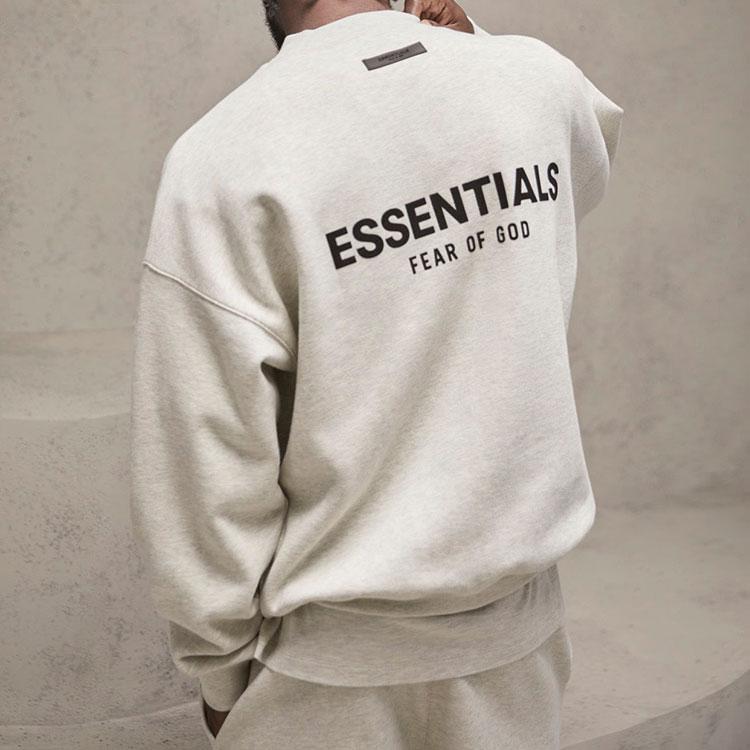 Fear of God Essentials Свитшот с круглым вырезом из флиса с логотипом в тон Унисекс Свитшот Светло-овсяный FOG-SS22-416