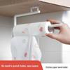 Adjustable Hanging Paper Towel Rack for Kitchen and Bathroom Cabinet, Punch-Free Roll Paper Storage with Adjustable Shelf for Rags.