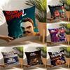 Смешная игра ужасов H-Hello Neighbor 1 Наволочка Льняная наволочка Декор для дивана и дома Чехол для подушки Чехол для подушки