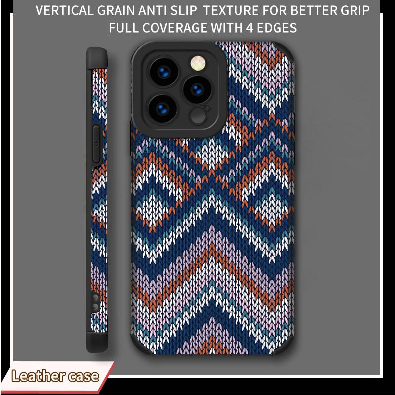 Vertical Grain Leather Fashion Soft Silicone Phone Case Back Cover with Camera Lens Full Protection for iPhone