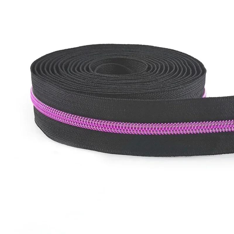 Meetee 10/20M 5# Nylon Zippers Tape + Zipper Slider Puller for Sewing Bag Shoes Garment Zips Repair Sew Crafts DIY Accessories