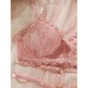 French Pink Sexy Lace Push-Up Lingerie Set for Women - Ultra-Thin, Comfortable, Semi-Transparent Mesh
