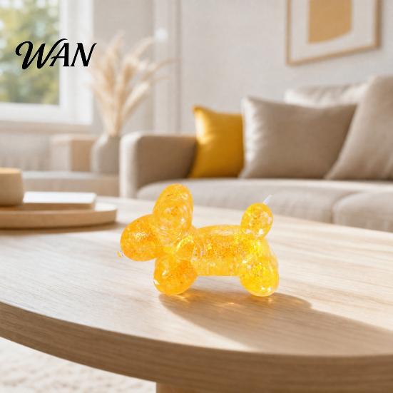 Kids Stress Relief Toy Glitter Balloon Dog Squeeze Toy, Transparent Sensory Soft Stretchy Animal Shape Fidget for Home Office Classroom