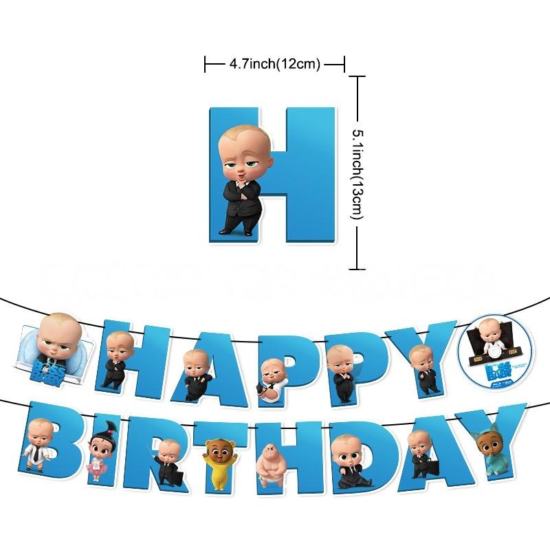 Bossed Baby Theme Birthday Party Decoration Newborn 1St Tableware Set Plate Cup Balloons For Kids Baby Shower Party Faovrs Gifts