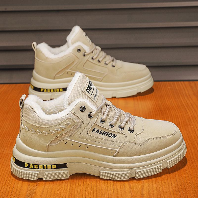 Мужские ботинки зимние бархатные утолщенные теплые два хлопковых туфли строительные работы нескользящие износостойкие с низким голенищем инструменты ботинки Martin обувь прилив