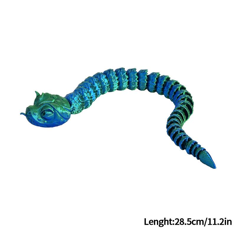3D Printed Figures Movable Joint Snake Decoration Creative Reptile Snake Fish Tank Landscaping Figurines Crafts Gift Ornament