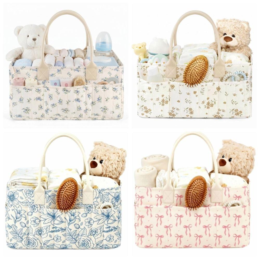 Large Capacity Nursery Storage Basket Portable Diaper Bag Gift for Baby Shower