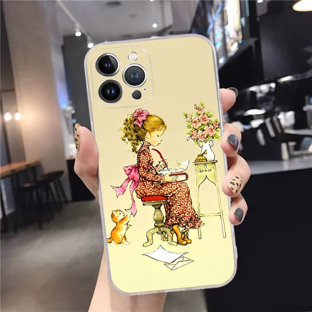 Сара Кей Девочки милый чехол для телефона для iPhone 15 14 11 12 13 Mini Pro XS Max Cover 6 7 8 Plus X XR SE 2020 Funda Shell