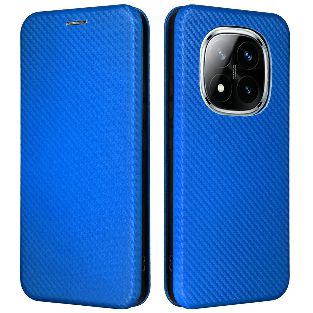 Чехол для Xiaomi Redmi Note 14 Pro 5G/Poco X7 5G, Чехол для телефона из ПУ кожи с текстурой углеродного волокна, Защита от падений