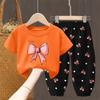 2Pcs/Set Summer Sets Children's Clothing Girls Kids Toddler Clothes Cute Fashion T-shirt Top + Pants Baby Girl Clothes