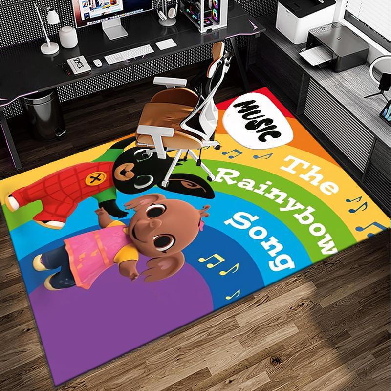 Bunny And Friends Adventure Office Rug Chair Mat, Game Carpet, Suitable for Front Door, Bedroom, Living Room, Desk, Holiday Gift