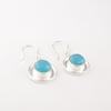 Blue Cat's Eye 925 Fine Silver Gemstone Jewelry Handmade Earrings 1.40" For Mom EE-4-48
