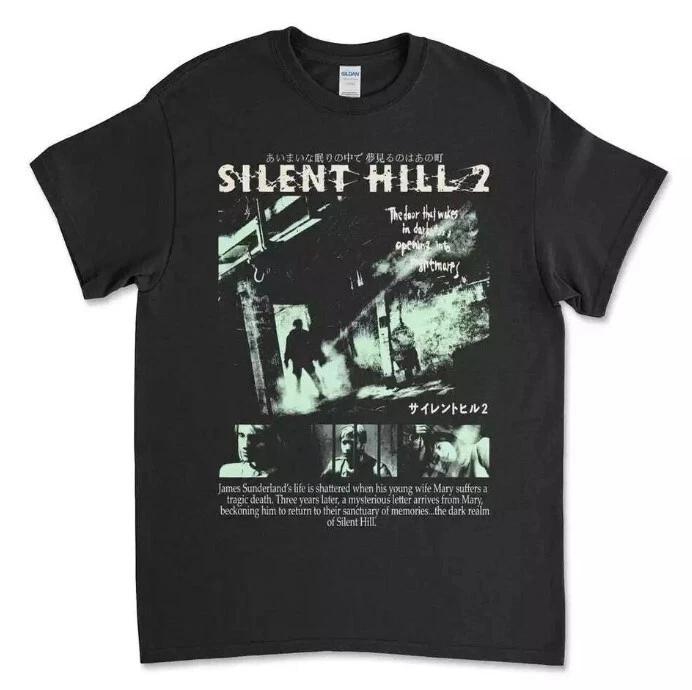 Новая черная футболка Silent Hill 2, Игровая футболка в жанре хоррор-выживание