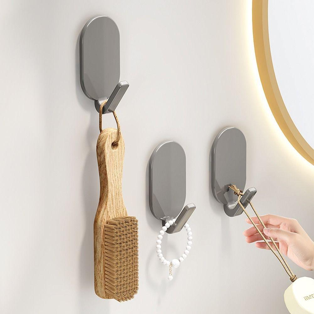 5PCS Traceless Sticky Wall Hooks Self Adhesive Stick On Hooks Wall Mounted Key Holder Door Hanging