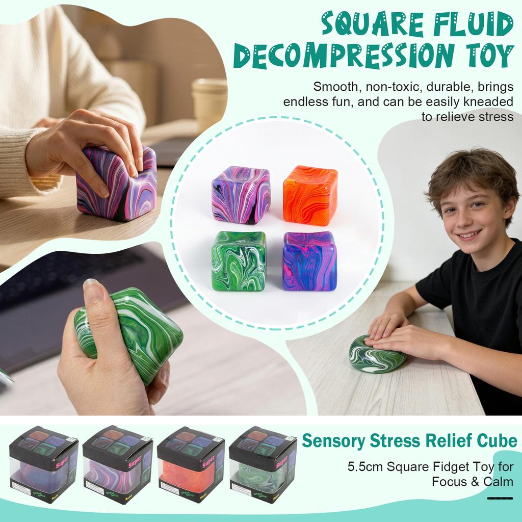 Needoh Ripple Ice Cube Maltose Decompression Toy Sensory Fidget Squeeze Toy for Stress Relief Kids Adults