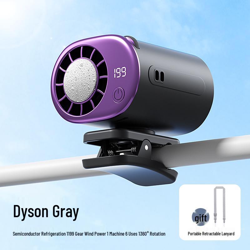 2026 Portable USB Clip-on Fan with Digital Display - Silent, Small, Outdoor, Desktop, Waist, and Umbrella Use