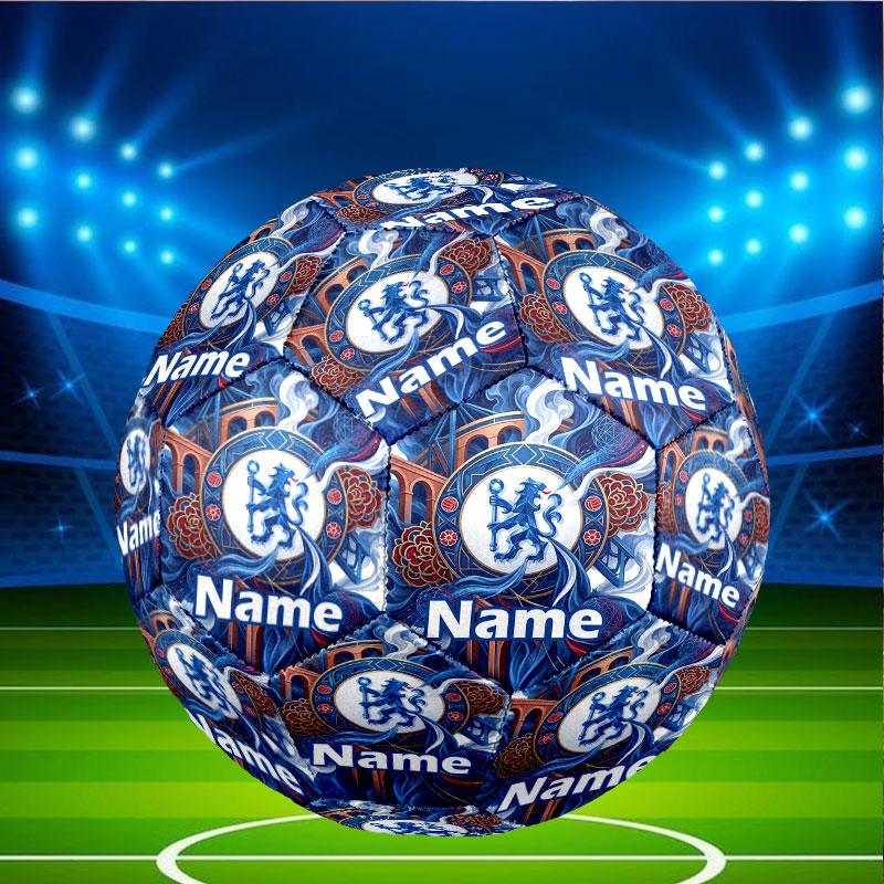 Custom Name Personalized Chelsea Football Club Print Size 5 Soccer Ball Training & Match Football, for Team, Kicking, Gift for Football Enthusiasts