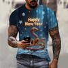 2025 Новый год год Змеи Мужская повседневная футболка с коротким рукавом с 3D-принтом Удобная дышащая футболка с коротким рукавом с ретро-принтом