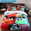 3PCS Red Birds Characters Collage 3pcs Bedding,Including 3PCS Duvet Cover And 2pcs Pillowcases Perfect for Christmas,Ideal for Bedroom, Dormitory